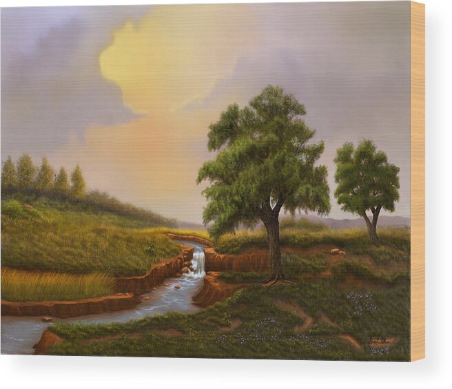 Landscapes Wood Print featuring the painting Red Clay Country by Sena Wilson