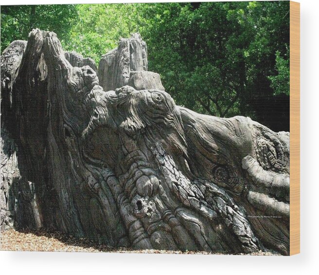 Wood Wood Print featuring the photograph Rock Formation 2 by Maria Urso