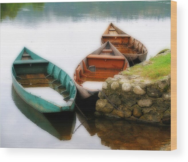 French Wood Print featuring the photograph Rowing boats out of season by Rod Jones