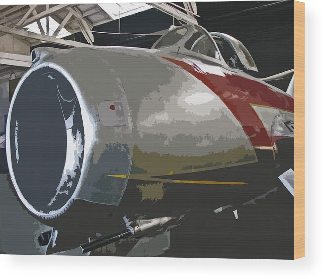 Mig Wood Print featuring the photograph Russian MiG 15 Nose Detail by Samuel Sheats