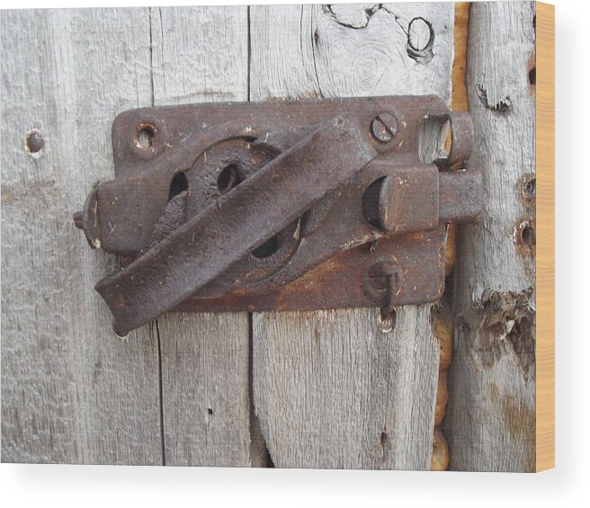 Latch Wood Print featuring the photograph Rusted Latch by Bonfire Photography