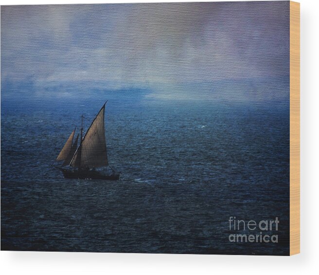 Boat Wood Print featuring the photograph Sailing Away by Karen Lewis