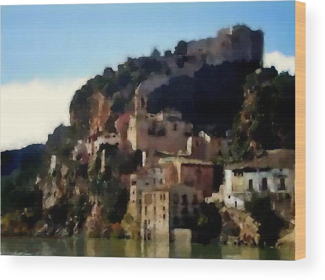 Paintings Wood Print featuring the painting Siurana by Jann Paxton