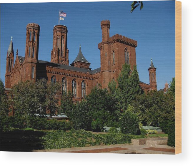 Kathy Long Wood Print featuring the photograph Smithsonian Institution The Castle 1 by Kathy Long