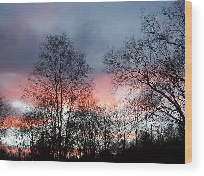 Smokey Wood Print featuring the photograph Smokey Fire In The Sky by Kim Galluzzo