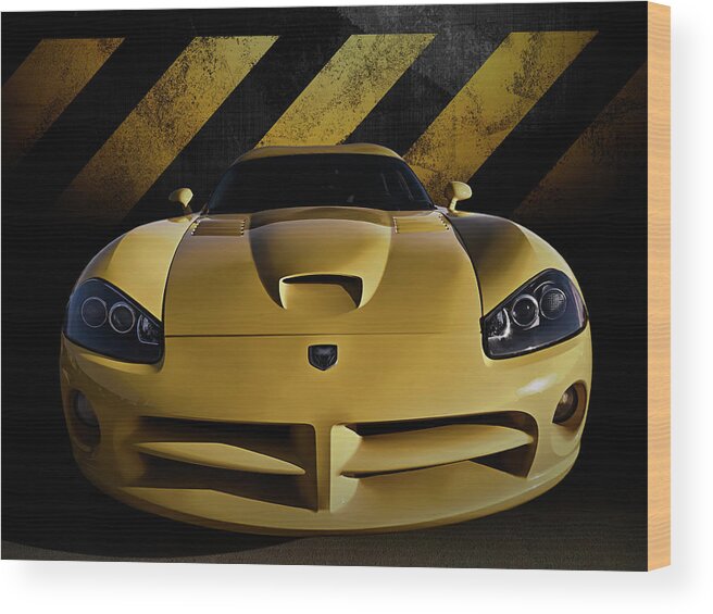 Yellow Wood Print featuring the digital art Snake Crossing by Douglas Pittman