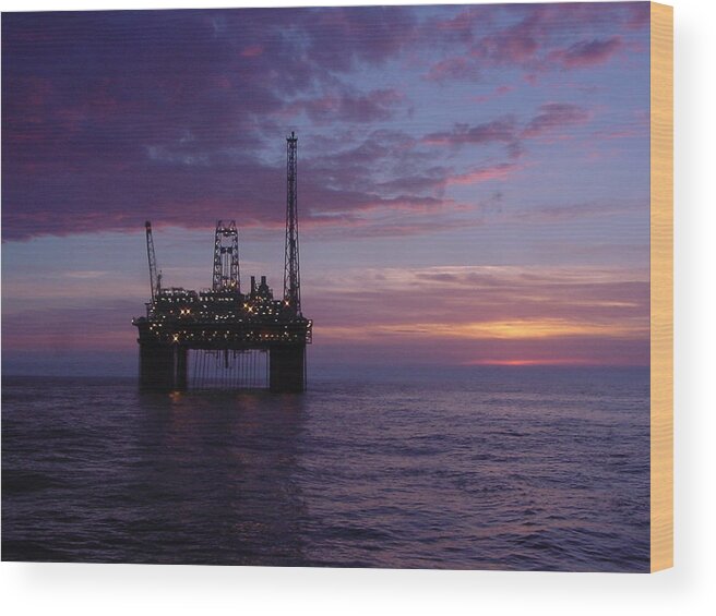 Platform Wood Print featuring the photograph Snorre Sunset by Charles and Melisa Morrison