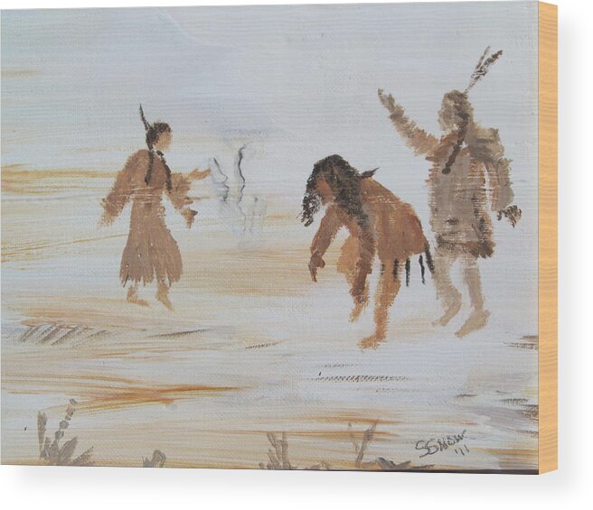 Desert Wood Print featuring the painting Spirit Dance by Susan Voidets