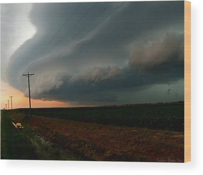 Clouds Wood Print featuring the photograph Storm Front by Debbie Portwood