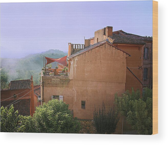 Sandra Anderson Wood Print featuring the photograph Sunrise in Roussillon by Sandra Anderson