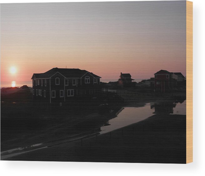 Sunrise Wood Print featuring the photograph Sunrise over Swan NC by Kim Galluzzo