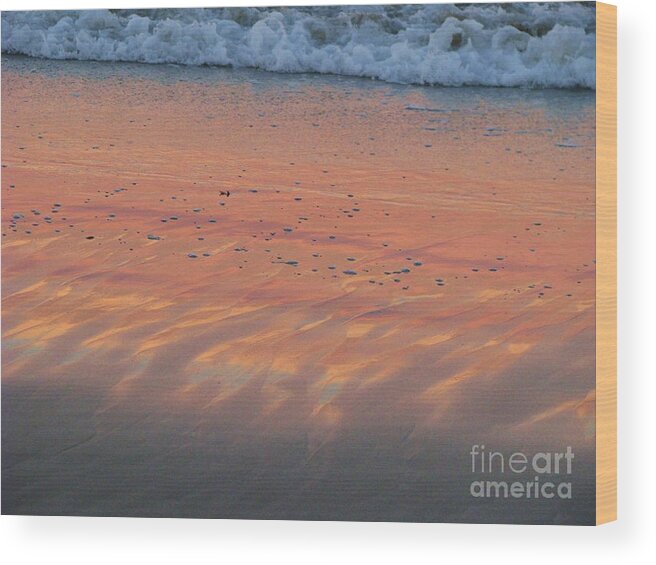 Sunset Wood Print featuring the photograph Sunset in the Sand 2 by Michele Penner