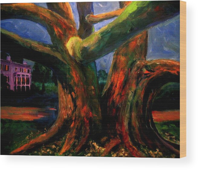 Tree Wood Print featuring the painting The Guardian by Jason Reinhardt