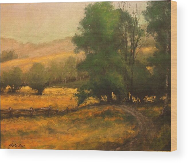 Painting Wood Print featuring the painting The Road Less Traveled by Jim Gola