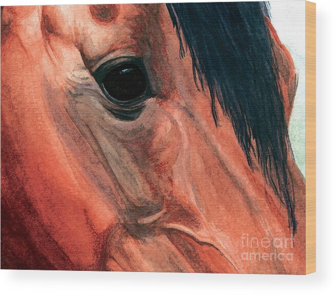 Horse Wood Print featuring the painting Through My Eyes by Tonia Antilla
