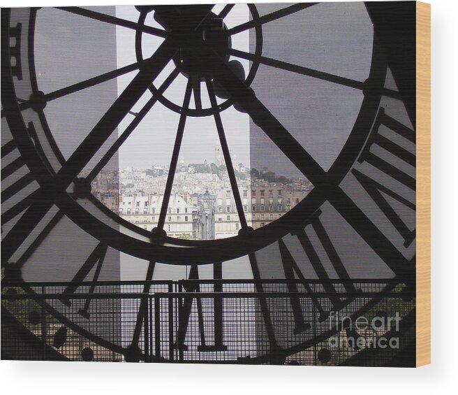 Paris Wood Print featuring the photograph Time by Valerie Shaffer
