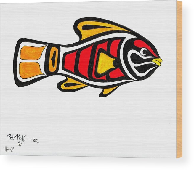 Fish Wood Print featuring the painting Tropical Colors fantasy by Bob Patterson