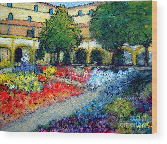 France Wood Print featuring the painting Van Goghs Sanctuary Arles by Jackie Sherwood