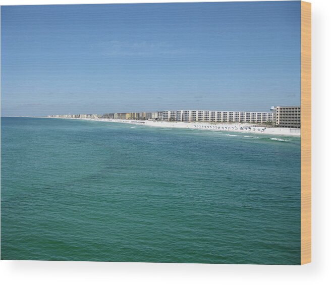 Kathy Long Wood Print featuring the pyrography View from the Pier by Kathy Long