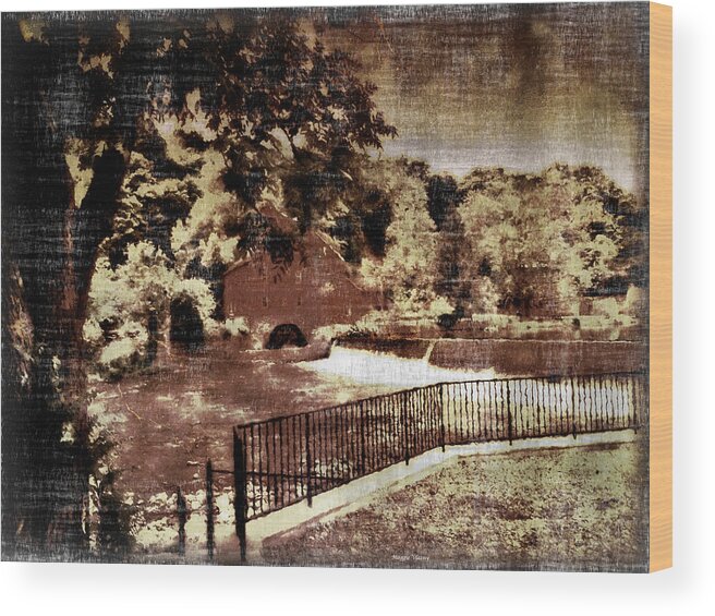 Red Mill Bucks County Nj Wood Print featuring the mixed media The Red Mill Bucks County NJ by Femina Photo Art By Maggie