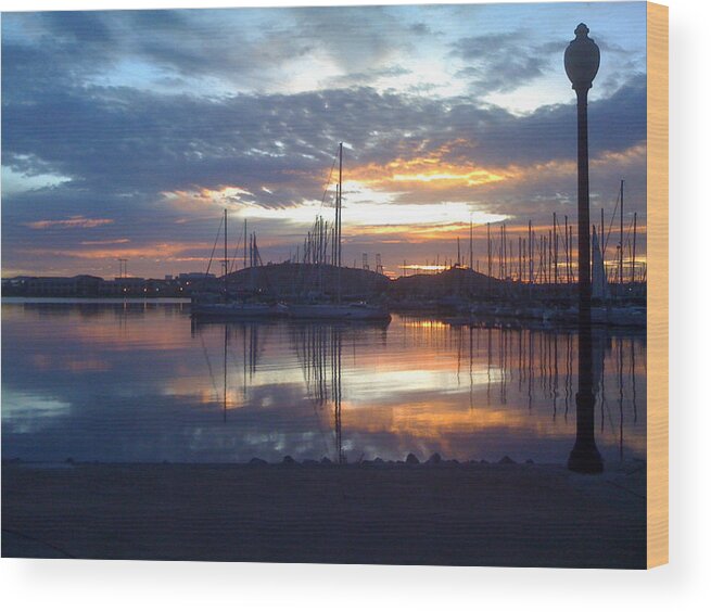 Marina Sunset Wood Print featuring the photograph Volcanic Reflections 2 by Lee McCormick