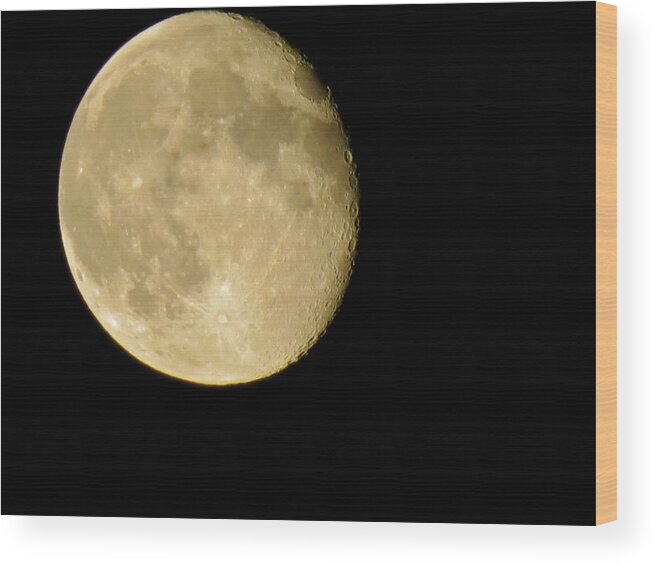 Moon Wood Print featuring the photograph Waning Moon by Azthet Photography