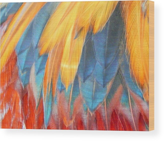 Abstract Wood Print featuring the photograph Wild Roosters by Jan Gelders