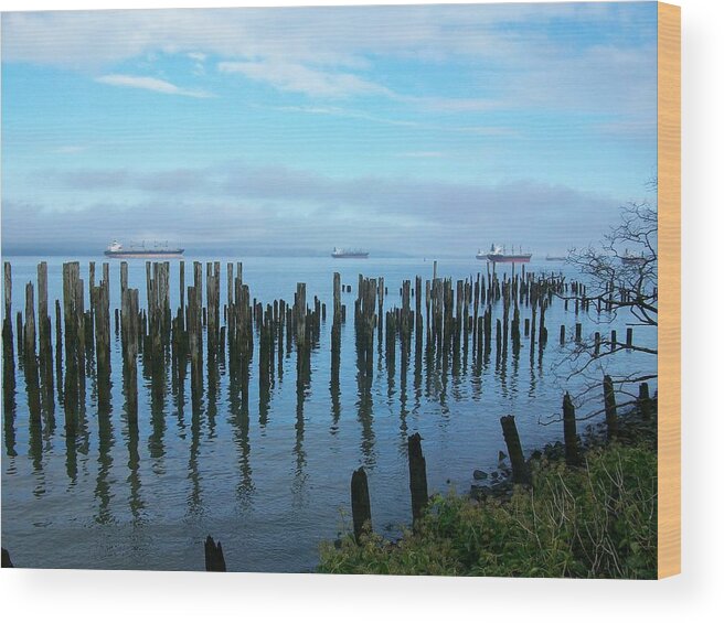 Ships Wood Print featuring the photograph Astoria Ships II #1 by Quin Sweetman