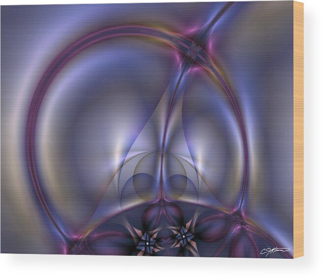 Abstract Wood Print featuring the digital art Bound By Light #1 by Casey Kotas
