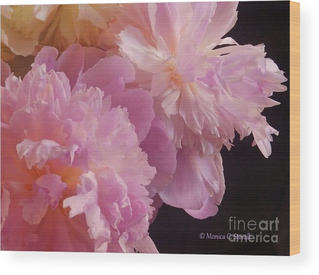 Flowers Wood Print featuring the photograph M Shades of Pink Flowers Collection No. P66 #2 by Monica C Stovall