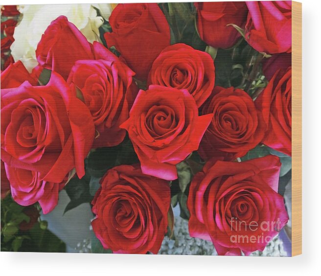 Red Bouquet Wood Print featuring the photograph Red Bouquet by Jasna Dragun