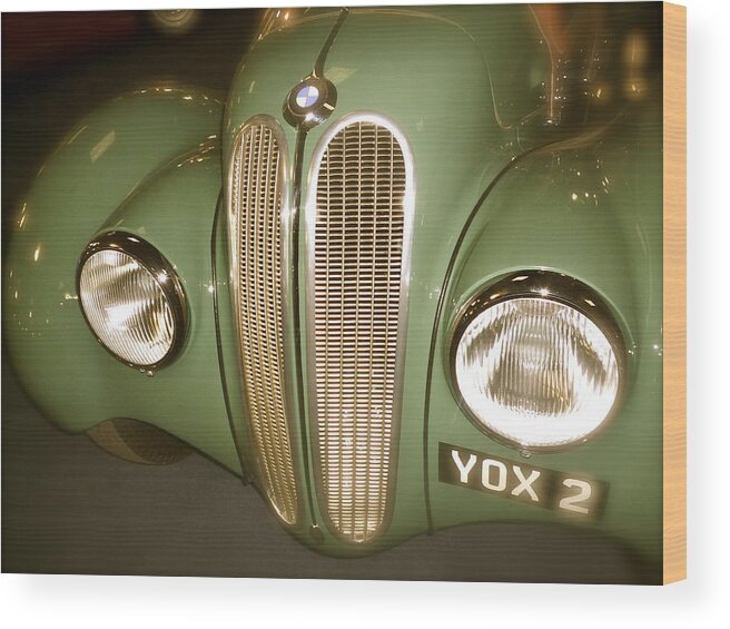 Bmw Wood Print featuring the photograph 1937 BMW 328 Front Detail by John Colley