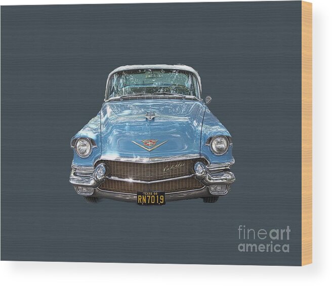 1956 Wood Print featuring the photograph 1956 Cadillac Cutout by Linda Phelps