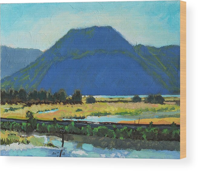 Derr Wood Print featuring the painting Derr Mountain #2 by Robert Bissett