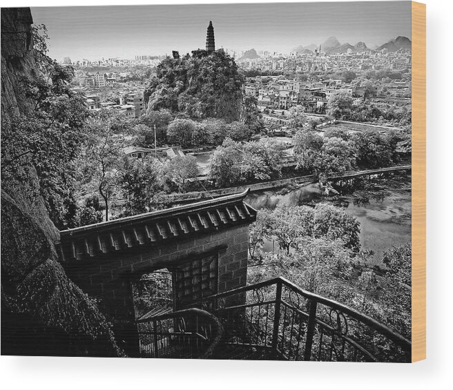 China Wood Print featuring the photograph China Guilin landscape scenery photography #23 by Artto Pan