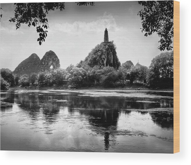 Beautiful Wood Print featuring the photograph China Guilin landscape scenery photography #3 by Artto Pan