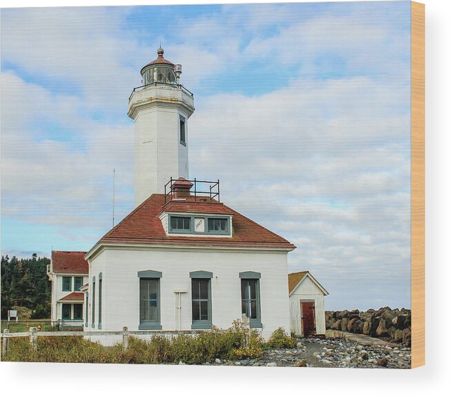 Lighthouse Wood Print featuring the photograph Point Wilson Lighthouse #3 by E Faithe Lester