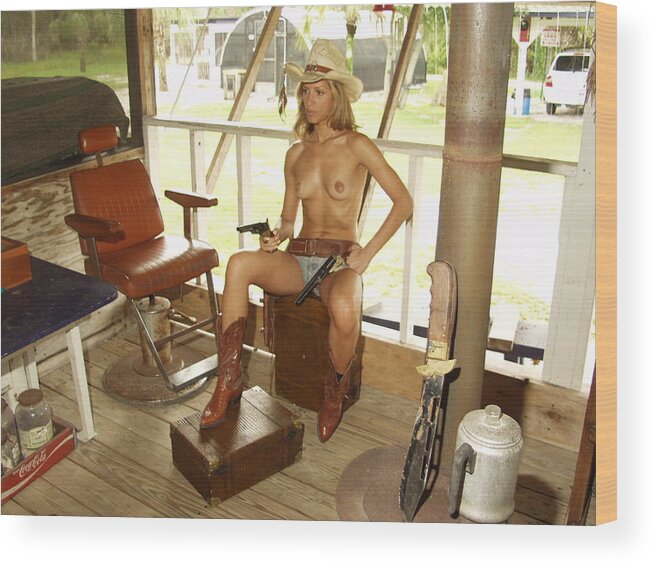 Lucky Cole Everglades Photographer Wood Print featuring the photograph Everglades Cowgirl #4 by Lucky Cole