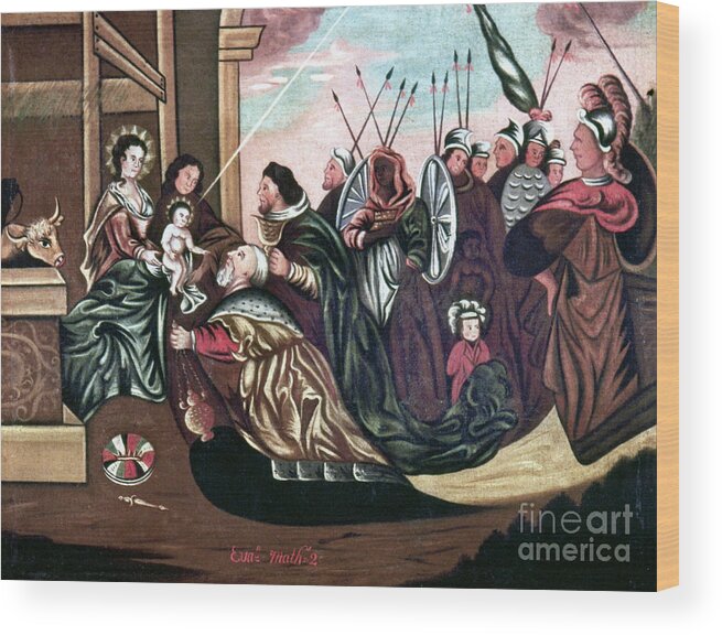 18th Century Wood Print featuring the photograph Adoration Of The Magi #5 by Granger