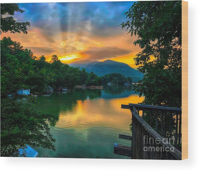 Lake Lure Wood Print featuring the photograph Lake Lure #6 by Buddy Morrison