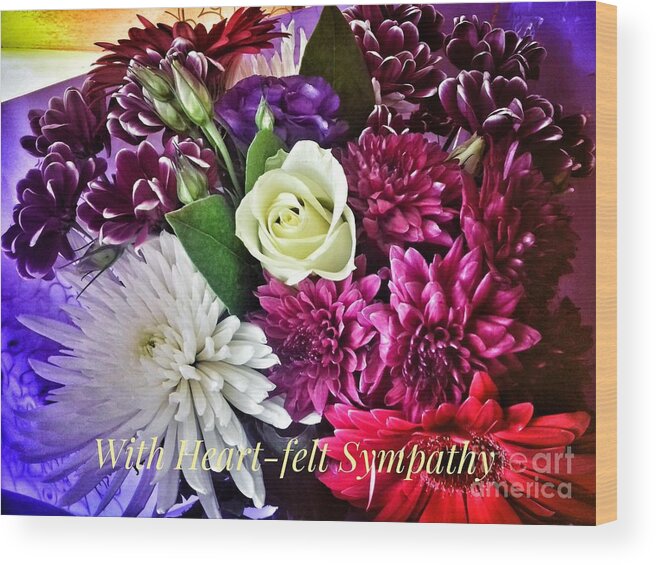 Sympathy Card Wood Print featuring the photograph A Bouquet of Sympathy 2 by Joan-Violet Stretch