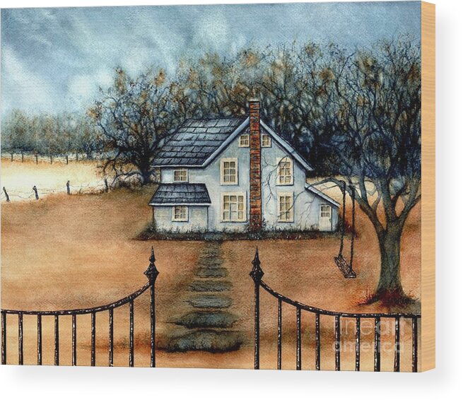 House Wood Print featuring the painting A country Home by Janine Riley