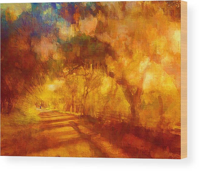 Landscape Wood Print featuring the photograph A golden day by Suzy Norris