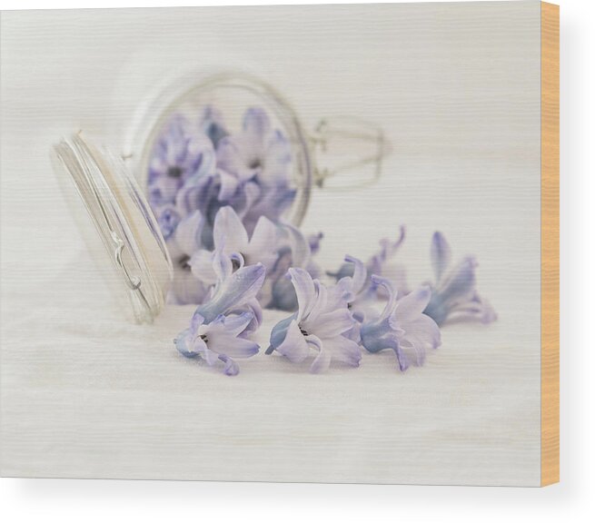 Hyacinth Wood Print featuring the photograph A Jar of Purple Sweetness by Kim Hojnacki