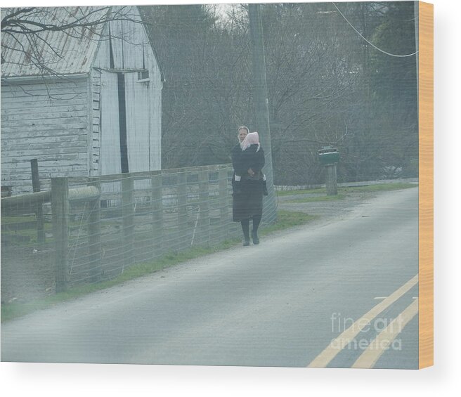 Amish Wood Print featuring the photograph A Long Day by Christine Clark