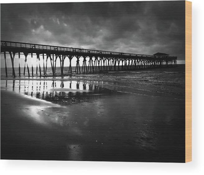Kelly Hazel Wood Print featuring the photograph A Storm at Sunrise by Kelly Hazel