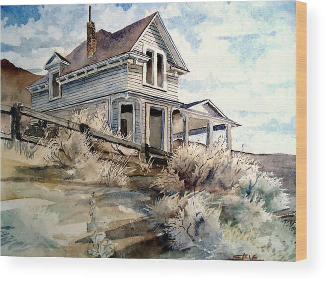 Abandoned Wood Print featuring the painting Abandoned house by Steven Holder