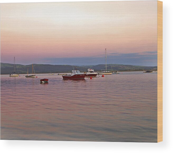 Dyfi Wood Print featuring the photograph Aberdovey moorings. by Paul Scoullar