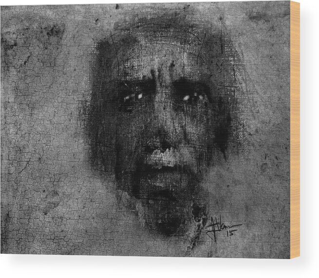 Face Wood Print featuring the digital art Aboriginal by Jim Vance
