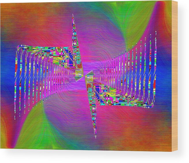 Abstract Wood Print featuring the digital art Abstract Cubed 373 by Tim Allen